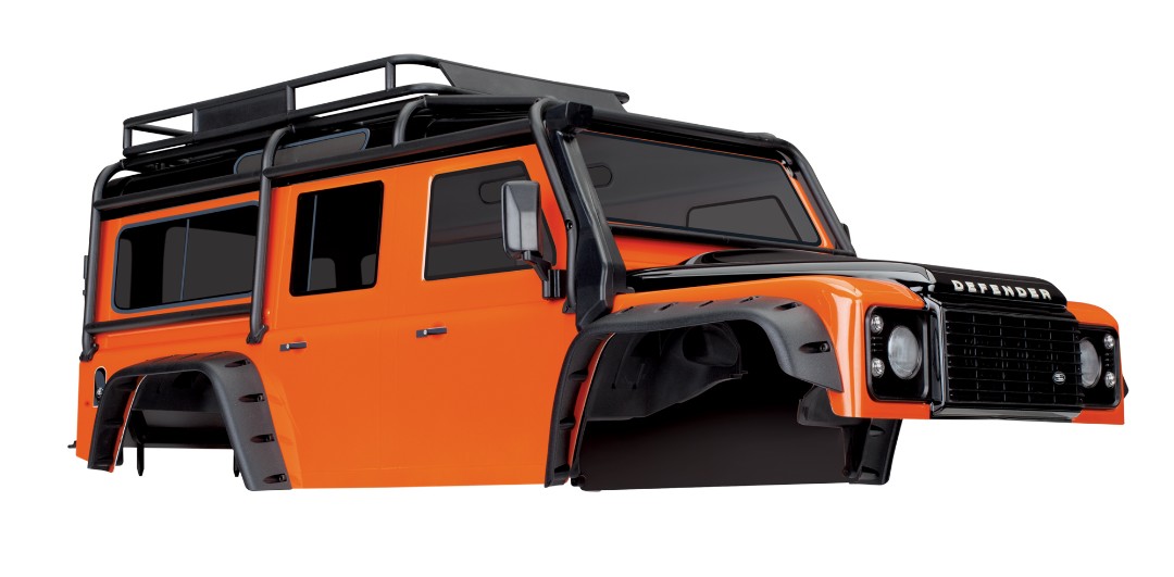 Traxxas Land Rover Defender Adventure Orange Body - Click Image to Close