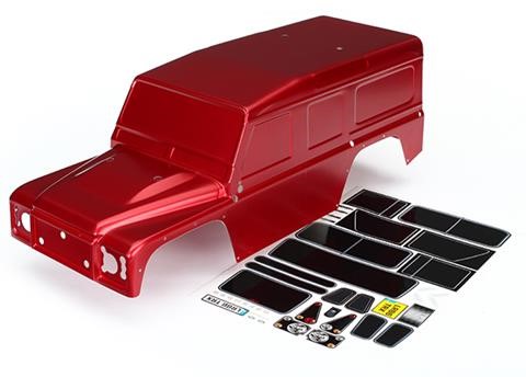 Traxxas Land Rover Defender Red Body - Click Image to Close