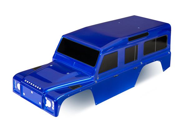 Traxxas Body, Land Rover Defender, blue (painted)/ decals