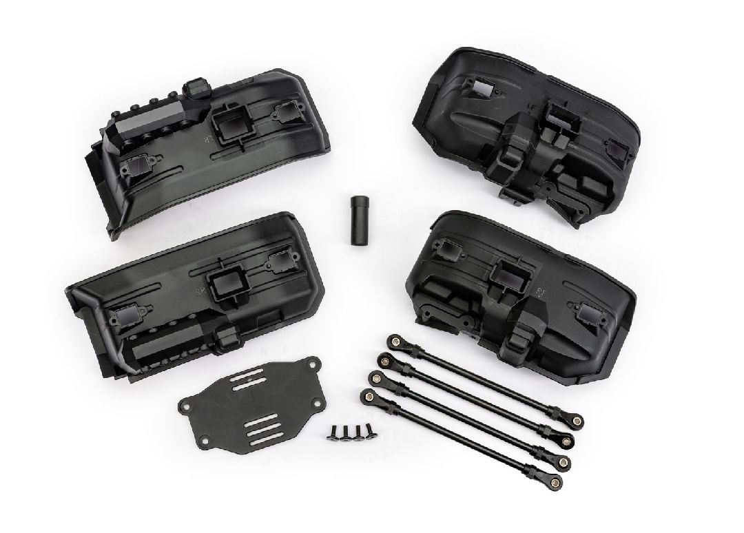 Traxxas Chassis conversion kit, TRX-4 (long to short wheelbase) (includes rear upper & lower suspension links, front & rear inner fenders (for clipless body mounting),short female half shaft, battery tray, 3x8mm FCS (4)) (fits #8050 series bodies)