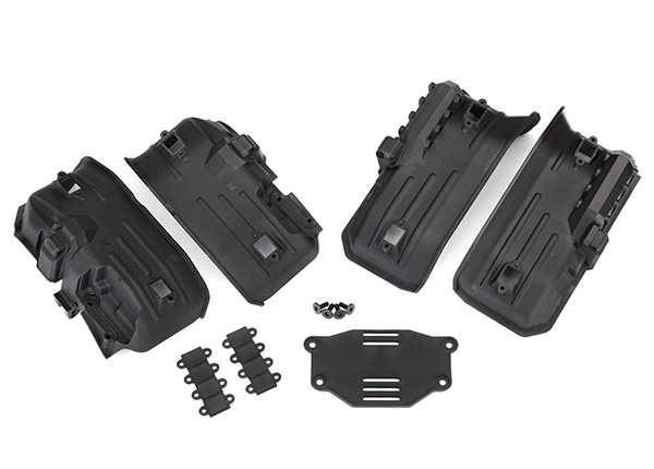 Traxxas Fenders, inner, front & rear (2 each)/ rock light covers (8)/ battery plate/ 3x8 flathead screws (4)