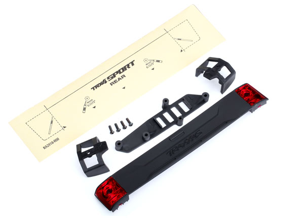 Traxxas Tailgate panel/ tail light lens (2) (left & right)/ moun - Click Image to Close