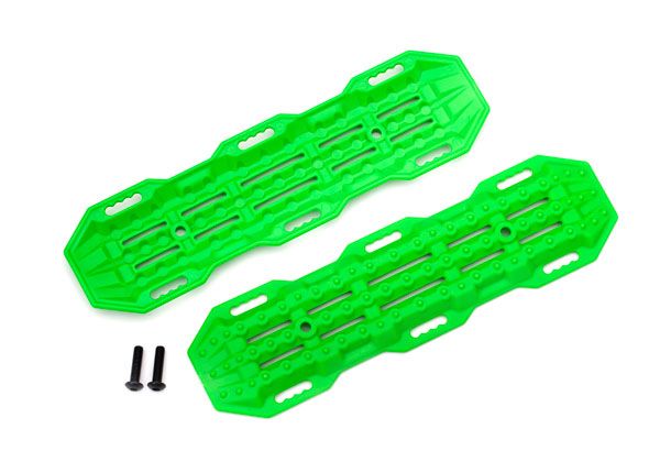 Traxxas Traction boards, green/ mounting hardware - Click Image to Close