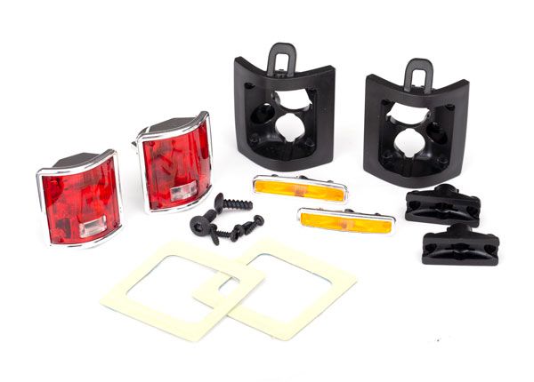 Traxxas Tail lights, left & right (assembled)/ tail light retain - Click Image to Close