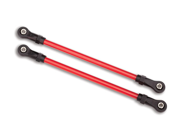 Traxxas Suspension links, rear upper, red (2) (5x115mm, powder coated steel) (assembled with hollow balls) (for use with #8140R TRX-4 Long Arm Lift Kit)