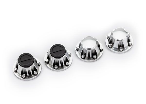 Traxxas Center Caps, Wheel (Satin Chrome) (4) - Click Image to Close