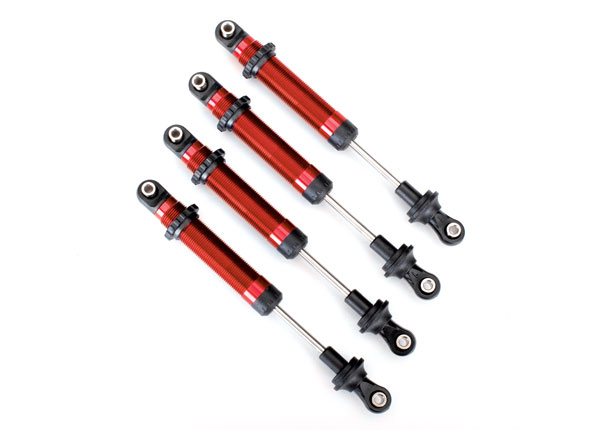 Traxxas Shocks, GTS, aluminum (red-anodized) (assembled without springs) (4) (for use with #8140R TRX-4 Long Arm Lift Kit)
