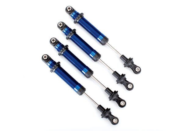 Traxxas Shocks, GTS, aluminum (blue-anodized) (assembled without springs) (4) (for use with #8140X TRX-4 Long Arm Lift Kit)
