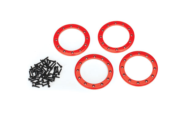 Traxxas Beadlock rings, red (2.2