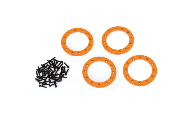 Traxxas Beadlock rings, orange (1.9') (aluminum) (4)/ 2x10 CS (48)