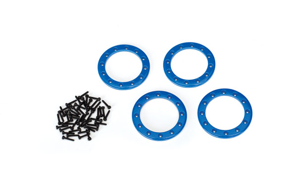 Traxxas Beadlock rings, Blue (1.9") (aluminum) (4)/ 2x10 CS (48)