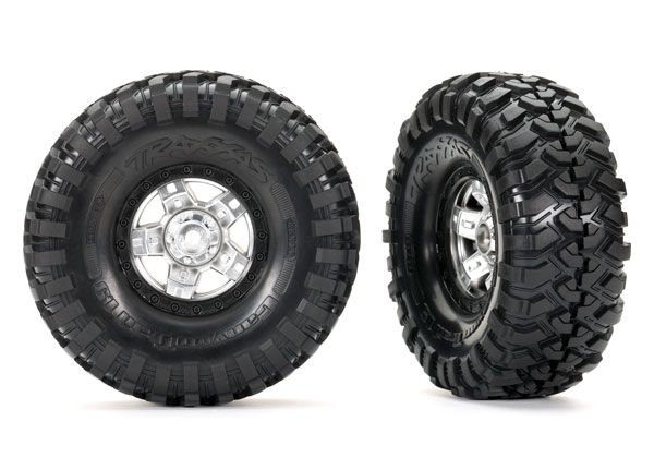Traxxas Tires And Wheels, Assembled, Glued (TRX-4 Sport, Satin Chrome, Black Beadlock 1.9