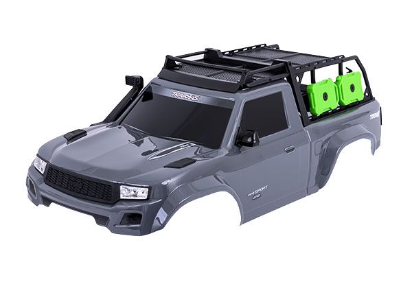 Traxxas Body TRX-4 Sport, Complete, Gray (Painted, Decals Applied) (Includes Grille, Side Mirrors, Door Handles, Windshield Wipers, Expedition Rack, & Clipless Mounting) (Requires #8080X Inner Fenders)