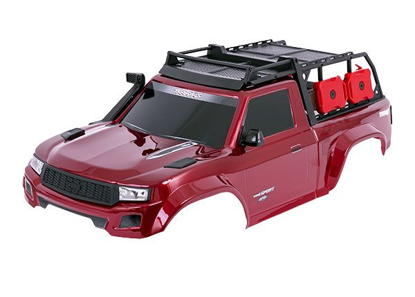 Traxxas Body TRX-4 Sport, Complete, Red (Painted, Decals Applied) (Includes Grille, Side Mirrors, Door Handles, Windshield Wipers, Expedition Rack, & Clipless Mounting) (Requires #8080X Inner Fenders)