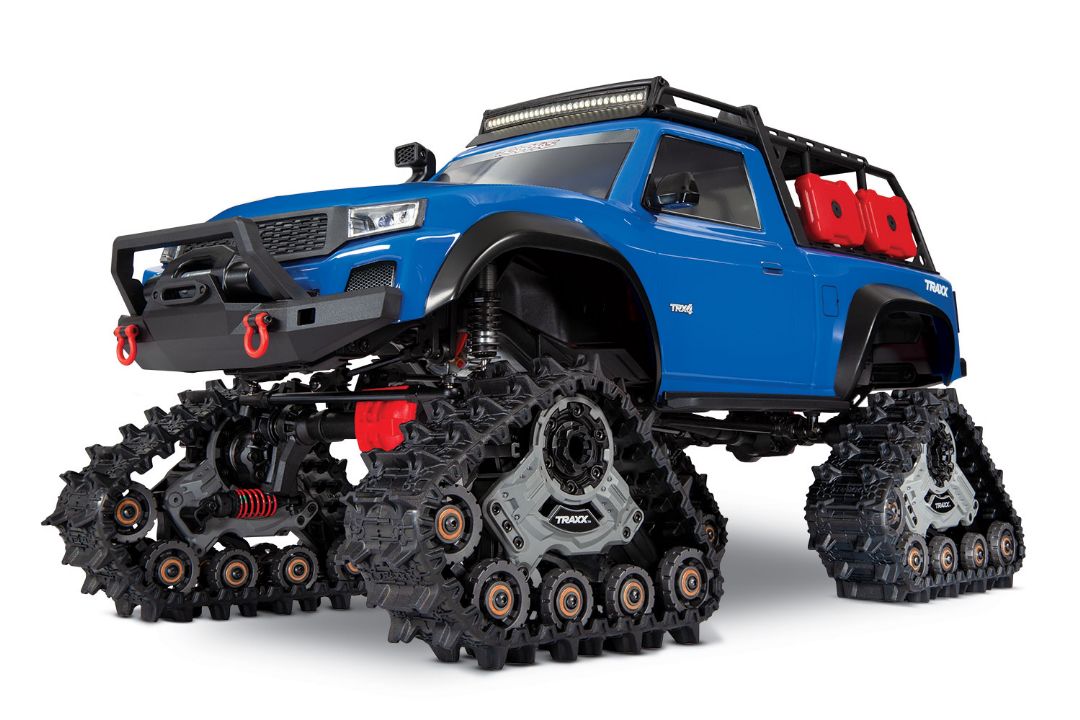 Traxxas TRX-4 with Deep-Terrain Traxx w/ Tires and Wheels: 1/10 Scale 4WD Electric Truck - Blue. Ready-to-Race with TQ 2.4GHz Radio System, XL-5 HV ESC (fwd/rev) and Titan 550 motor and Painted Clipless Body (Requires battery and charger)