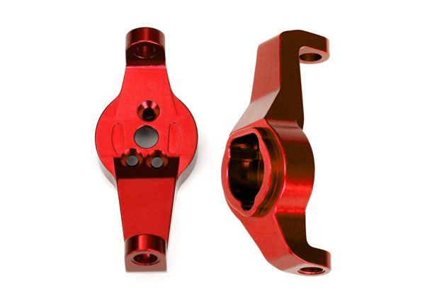 Traxxas Caster blocks, 6061-T6 aluminum (red-anodized), left an