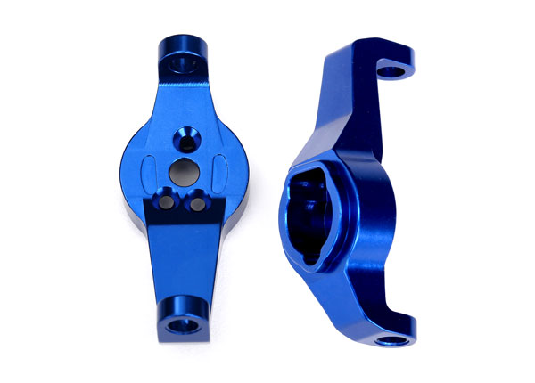 Traxxas Caster blocks, 6061-T6 aluminum (blue-anodized), left a - Click Image to Close