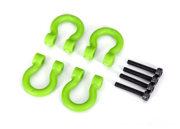 Traxxas Bumper D-Rings, Green (Front or Rear)/ 2.0x12 CS (4)