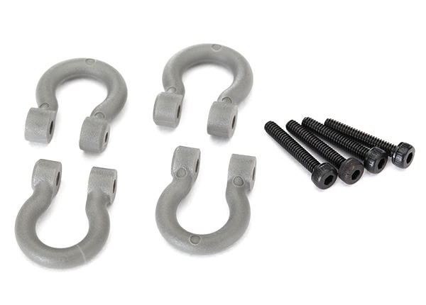 Traxxas Bumper D-Rings, grey (front or rear)/ 2.0x12 CS (4) - Click Image to Close