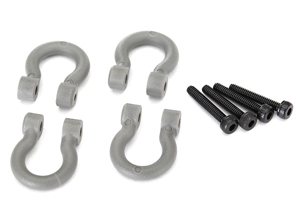 Traxxas Bumper D-Rings, grey (front or rear)/ 2.0x12 CS (4)