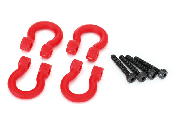 Traxxas Bumper D-rings, red (front or rear)/ 2.0x12 CS (4) - Click Image to Close