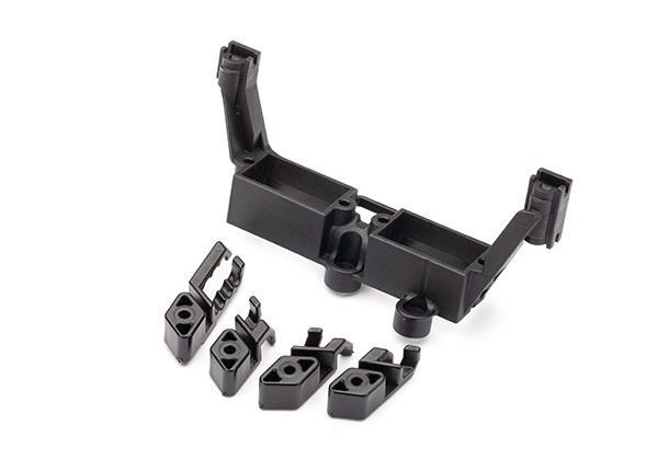 Traxxas Servo mount, 2-speed/ servo mount, T-Lock/ wire clips