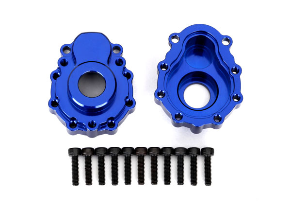 Traxxas Portal housings, outer, 6061-T6 aluminum (blue-anodized