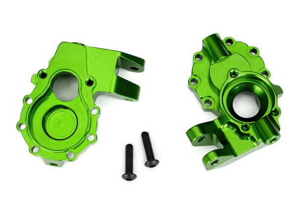 Traxxas Portal housings, inner (front),6061-T6 aluminum (green-anodized) (2)/ 3x12 BCS (2)