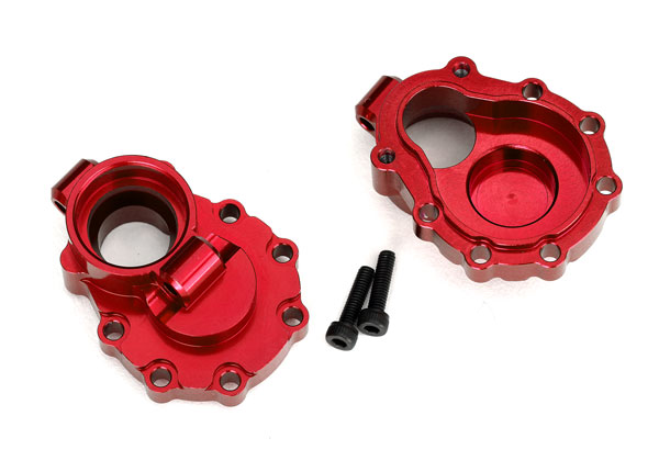 Traxxas Portal housings, inner (rear),6061-T6 aluminum (red-anodized) (2)/ 2.5x10 CS (2)