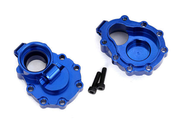 Traxxas Portal housings, inner (rear),6061-T6 aluminum (blue-anodized) (2)/ 2.5x10 CS (2)