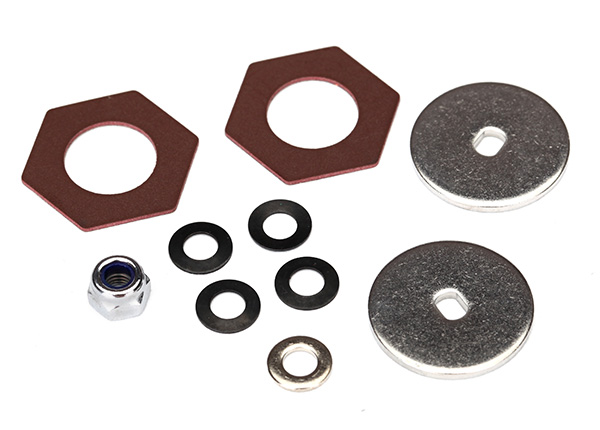 Traxxas Rebuild kit, slipper clutch (steel disc (2)/ friction insert (2)/ 4.0mm NL (1)/ spring washers (2))
