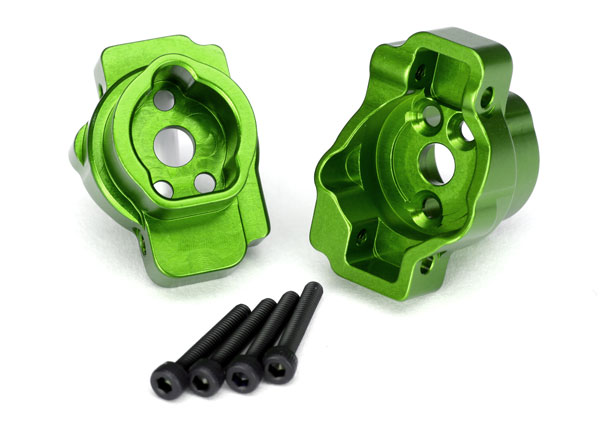 Traxxas Portal drive axle mount, rear, 6061-T6 aluminum (green-anodized) (left and right)/ 2.5x16 CS (4)