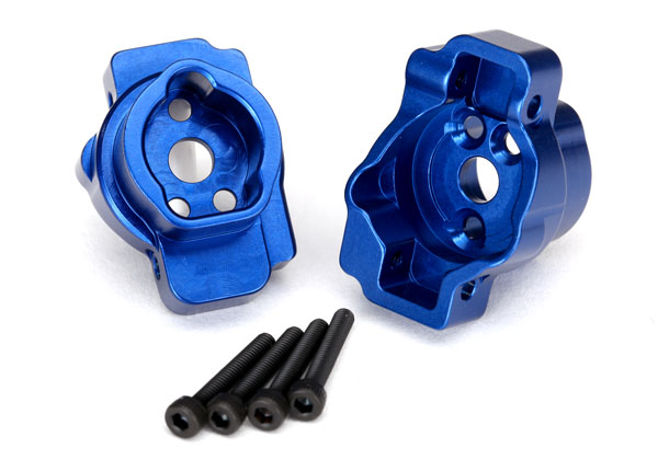Traxxas Portal drive axle mount, rear, 6061-T6 aluminum (blue-anodized) (left and right)/ 2.5x16 CS (4)