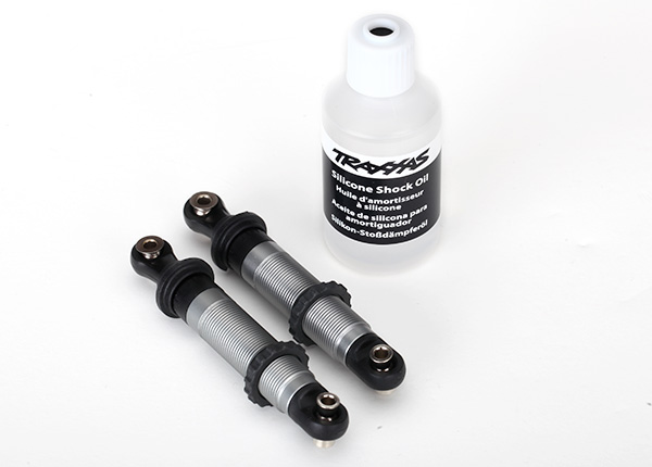 Traxxas Shocks, GTS, silver aluminum (assembled with spring retainers) (2)