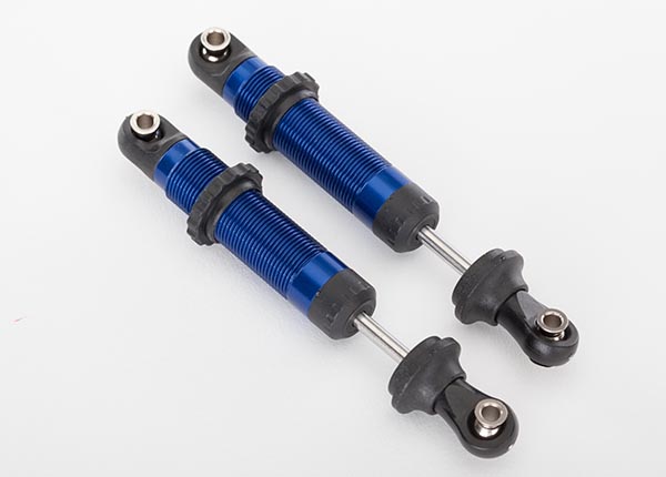 Traxxas Shocks, GTS, aluminum (blue-anodized) (assembled with sp - Click Image to Close
