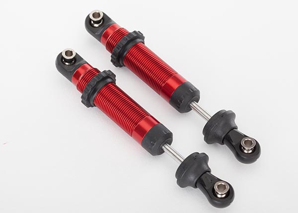 Traxxas Shocks, GTS, aluminum (red-anodized) (assembled with spring retainers) (2)