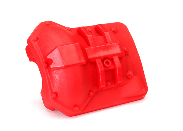 Traxxas Differential cover, front or rear (red) - Click Image to Close