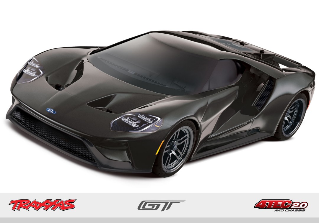 Traxxas Ford GT: 1/10 Scale AWD Supercar with TQi Traxxas Link Enabled 2.4GHz Radio System & Traxxas Stability Management (TSM) - Black