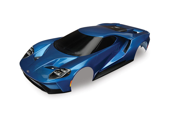 Traxxas Body, Ford GT, blue (painted, decals applied) - Click Image to Close