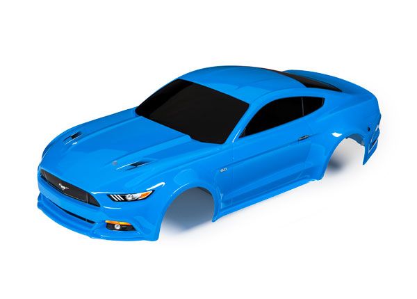 Traxxas Body, Ford Mustang, Grabber Blue (painted) - Click Image to Close