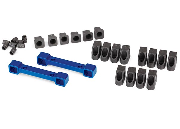 Traxxas Mounts, suspension arms, aluminum (blue-anodized) (front