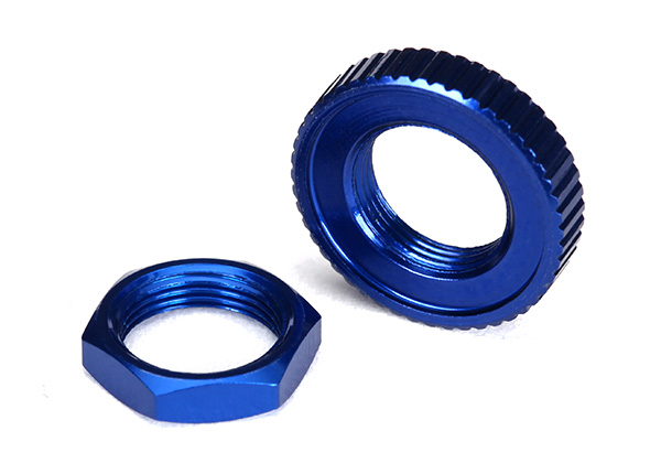 Traxxas Servo saver nuts, aluminum, blue-anodized (hex (1), serr