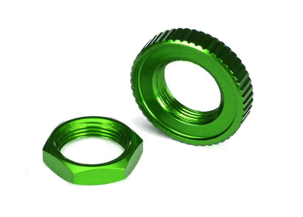 Traxxas Servo Saver Nuts, Aluminum, Green-Anodized (Hex (1), Ser - Click Image to Close