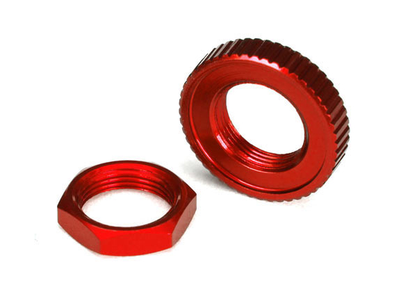 Traxxas Servo Saver Nuts, Aluminum, Red-Anodized (Hex (1),Serrated (1))