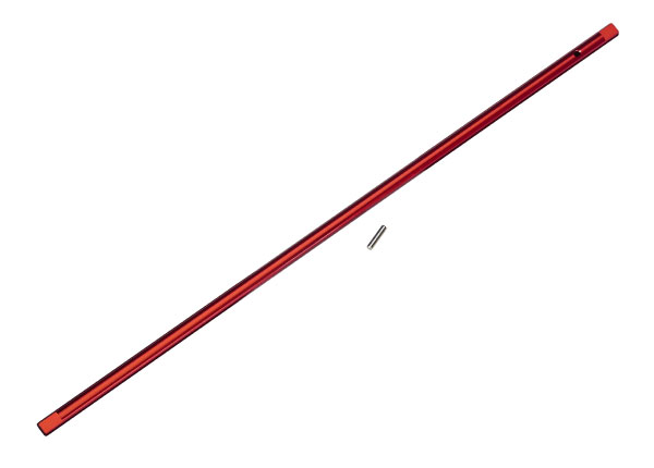 Traxxas Driveshaft, Center, Aluminum (Red) - Click Image to Close