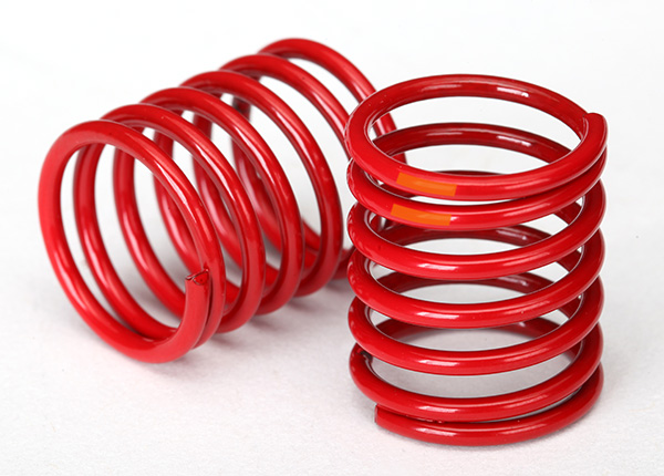 Traxxas Spring, shock (red) (3.325 rate, orange stripe) (2) - Click Image to Close