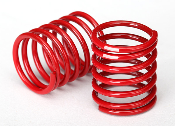 Traxxas Spring, shock (red) (2.8 rate, white stripe) (2)