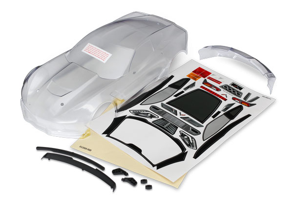 Traxxas Chevrolet Corvette ZO6 body, clear (clear, requires painting, decals sheet includes mirrors, spoiler, & mounting hardware)