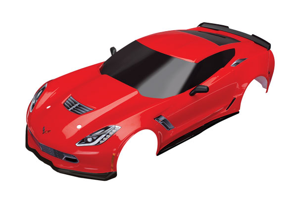 Traxxas Chevrolet Corvette ZO6 body, red (painted, decals applie - Click Image to Close