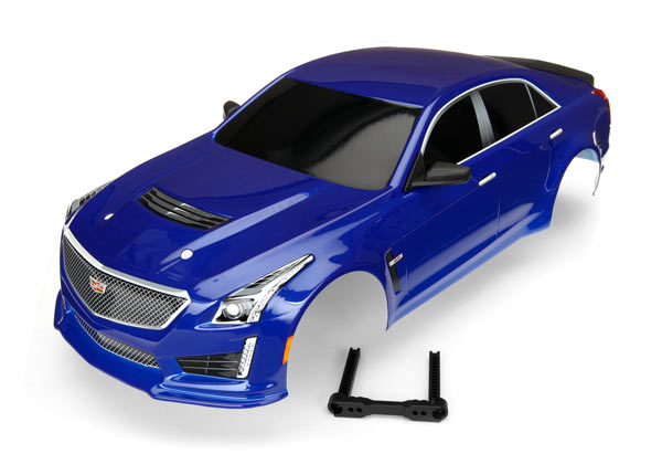 Traxxas Body, Cadillac CTS-V, blue (painted, decals applied) - Click Image to Close